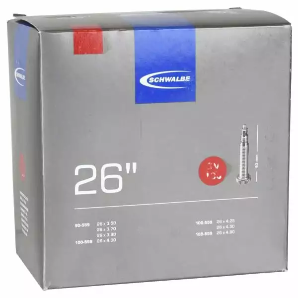 Schwalbe Chambre à Air SCWHALBE FATBIKE 13J 26x3,50/4,80 Presta 40 Mm 10400193.01 3 Schwalbe Chambre à Air SCWHALBE FATBIKE 13J 26x3,50/4,80 Presta 40 Mm 10400193.01
