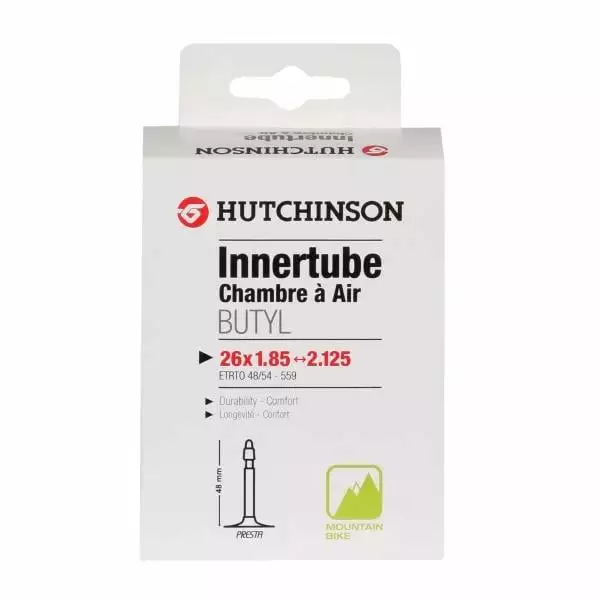Chambre à Air HUTCHINSON STANDARD 26x1,85/2,125 Butyl Presta 48 Mm 4 Chambre à Air HUTCHINSON STANDARD 26x1,85/2,125 Butyl Presta 48 Mm – Image 2
